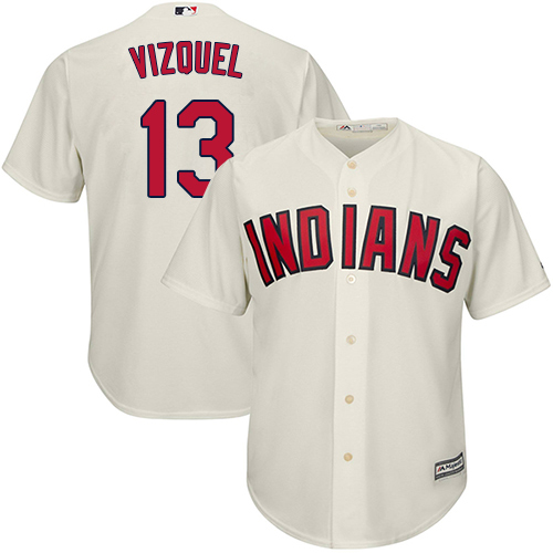 Indians #13 Omar Vizquel Cream Alternate Stitched Youth MLB Jersey - Click Image to Close